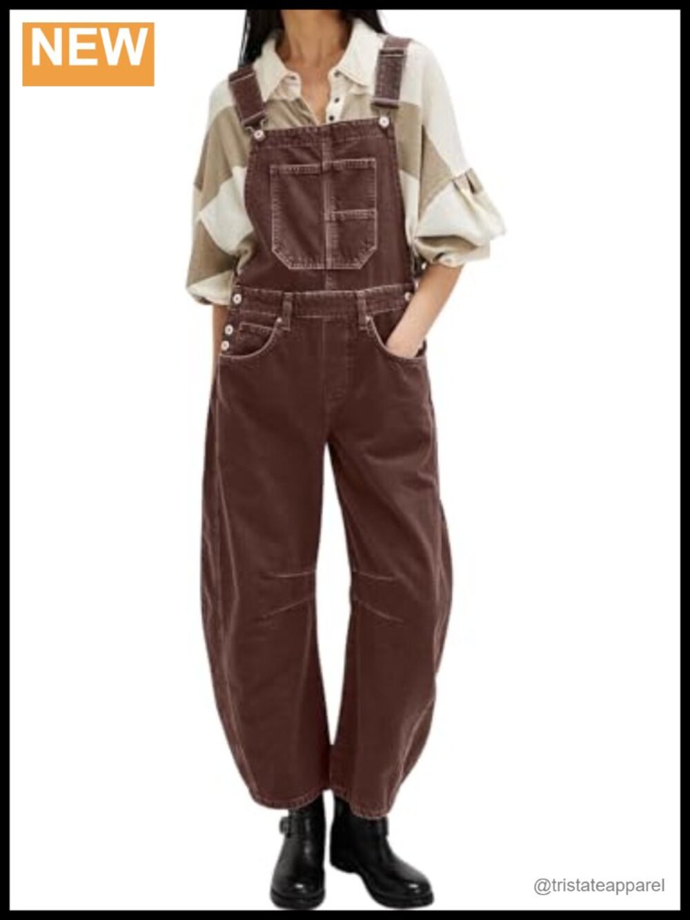 Women's Baggy Barrel Leg Denim Overalls Wide Leg Bib Jumpsuit